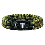 Paracord Bracelet with compass, whistle and fire starter